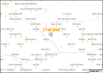 map of Żywkowo