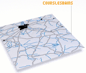 3d view of Cours-les-Bains