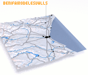 3d view of Benifairó de Les Valls