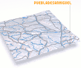 3d view of Puebla de San Miguel