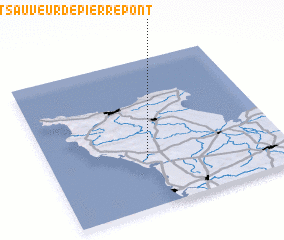 3d view of Saint-Sauveur-de-Pierrepont