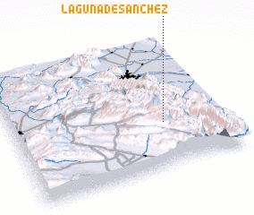 3d view of Laguna de Sánchez