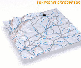 3d view of La Mesa de las Carretas