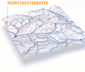 3d view of Mount Crested Butte