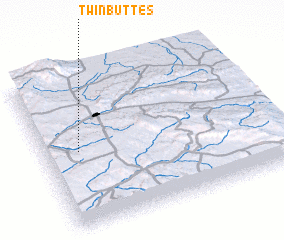 3d view of Twin Buttes