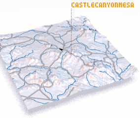 3d view of Castle Canyon Mesa