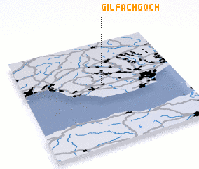 3d view of Gilfach Gôch