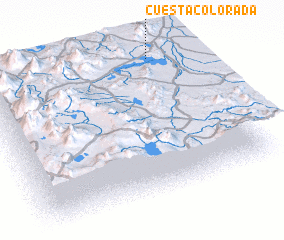 3d view of Cuesta Colorada