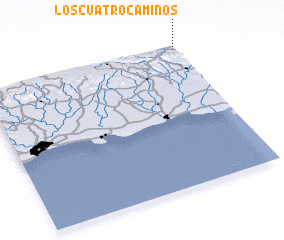 3d view of Los Cuatro Caminos