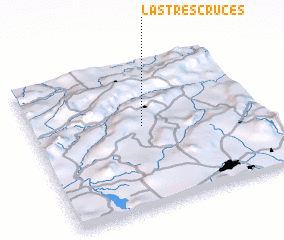 3d view of Las Tres Cruces