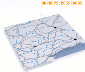 3d view of Harneyʼs Cross Roads