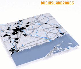 3d view of Duck Island Roads
