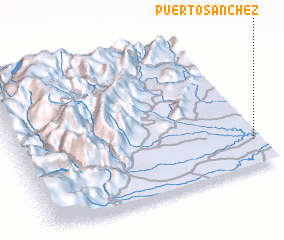 3d view of Puerto Sánchez