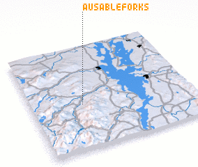 3d view of Au Sable Forks