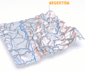 3d view of Argentina