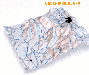 3d view of Caserío Ríonegro