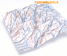 3d view of Pampa de la Isla