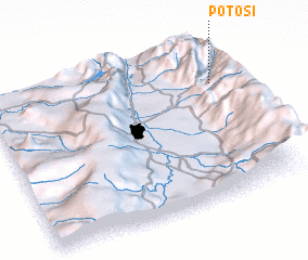 3d view of Potosí