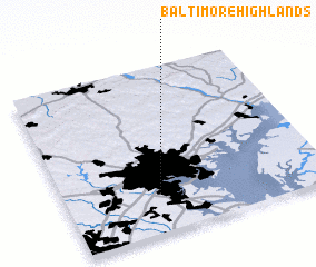 3d view of Baltimore Highlands