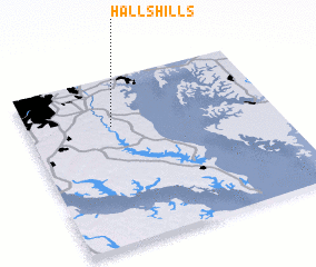 3d view of Halls Hills