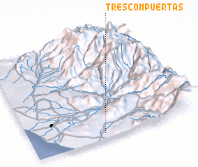 3d view of Tres Compuertas