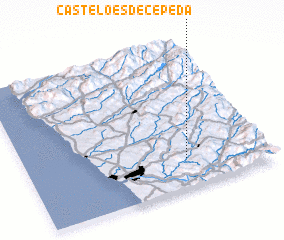 3d view of Castelões de Cepeda