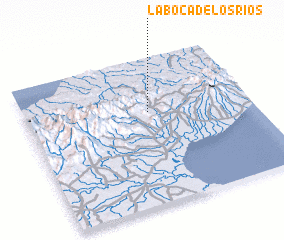 3d view of La Boca de los Ríos