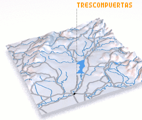 3d view of Tres Compuertas