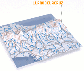 3d view of Llano de La Cruz