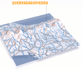 3d view of Quebrada de Piedra