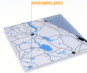 3d view of Woods and Lakes