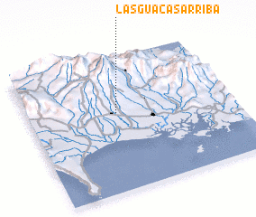 3d view of Las Guacas Arriba