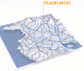 3d view of Pilas Blancas