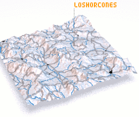 3d view of Los Horcones