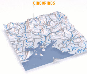 3d view of Cinco Pinos