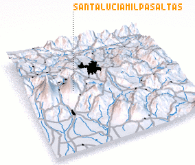 3d view of Santa Lucía Milpas Altas