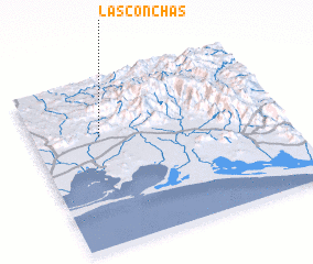 3d view of Las Conchas