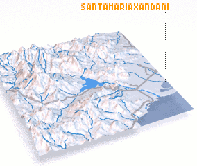 3d view of Santa María Xandani