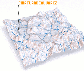 3d view of Zimatlán de Álvarez