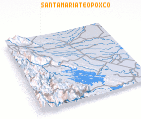 3d view of Santa María Teopoxco