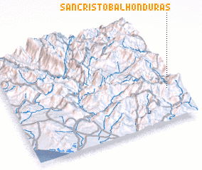 3d view of San Cristóbal Honduras