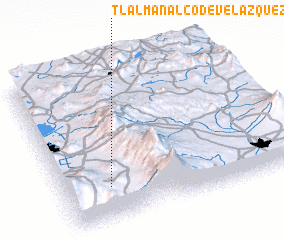 3d view of Tlalmanalco de Velázquez