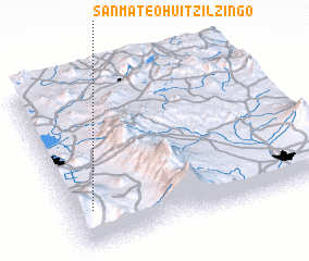 3d view of San Mateo Huitzilzingo