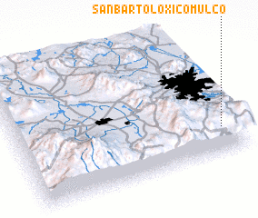 3d view of San Bartolo Xicomulco