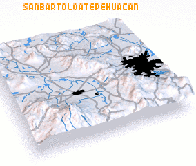 3d view of San Bartolo Atepehuacán