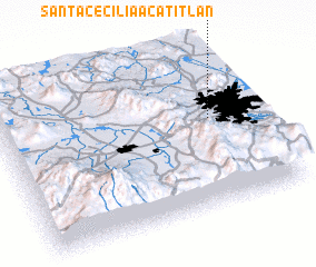 3d view of Santa Cecilia Acatitlán