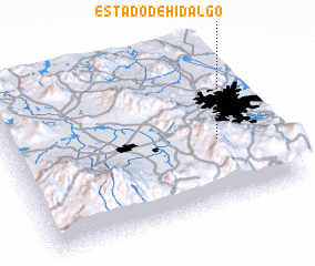 3d view of Estado de Hidalgo