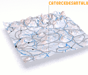 3d view of Catorce de Santa Lucía