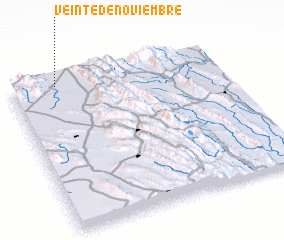 3d view of Veinte de Noviembre