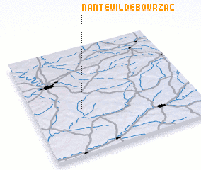 3d view of Nanteuil-de-Bourzac